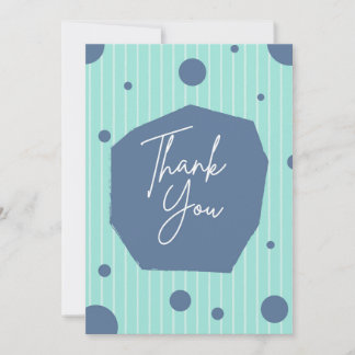 Cartes Pour Fêtes Annuelles Merci Moderne Aqua et Lignes Texturées
