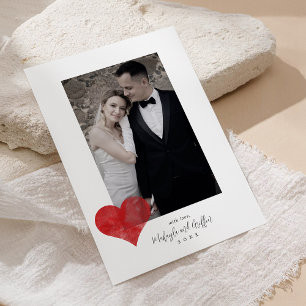 Cartes Pour Fêtes Annuelles Merci photo du Mariage de la peinture rouge