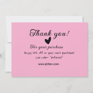 Cartes Pour Fêtes Annuelles Merci pour l'achat des détails de la famille rose