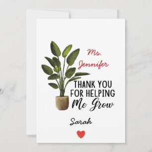 Cartes Pour Fêtes Annuelles Merci pour m'aider à développer l'appréciation de 