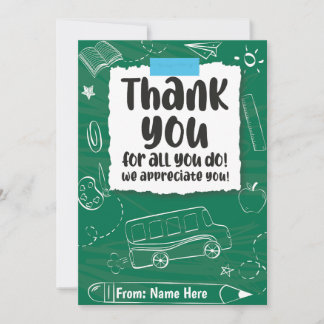 Cartes Pour Fêtes Annuelles Merci pour tout ce que vous faites Enseignant, Fin