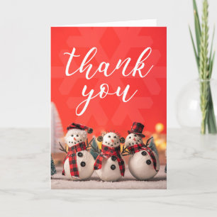 Cartes Pour Fêtes Annuelles Merci pour trois bonshommes de neige heureux sur f