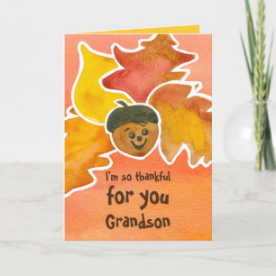 Cartes Pour Fêtes Annuelles Merci Pour Votre Bon thanksgiving Petit-Fils