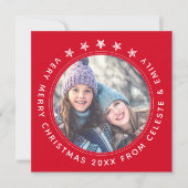 Cartes Pour Fêtes Annuelles Mère Fille Rouge Joyeux Noël Personnalisable (Devant)