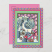 CARTES POUR FÊTES ANNUELLES MÈRE PONY & SA MORTE VALENTINE FILLY, CHEVAL (Devant / Derrière)