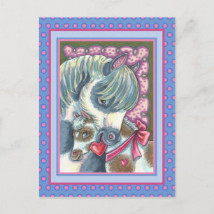 CARTES POUR FÊTES ANNUELLES MÈRE PONY & VALENTINE FILLY, CUTE CHEVAL