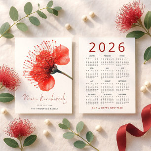 Cartes Pour Fêtes Annuelles Meri Kirihimete Pōhutuka 2026 Calendrier Noël