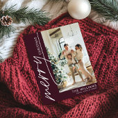 Cartes Pour Fêtes Annuelles Merlot Rouge Photo moderne Noël