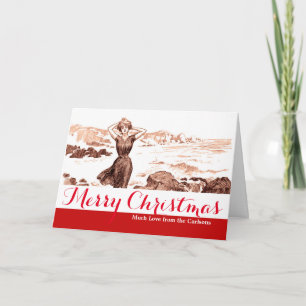 Cartes Pour Fêtes Annuelles Mermaid Beach Gibson Girl Victorian Antique