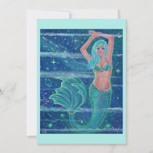 Cartes Pour Fêtes Annuelles Mermaid Gemma aqua par Renee Lavoie