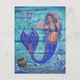 Cartes Pour Fêtes Annuelles Mermaids trésor art par Renee Lavoie