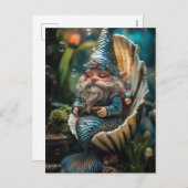 Cartes Pour Fêtes Annuelles Merman génoise Figurine en coquillage - sous (Devant / Derrière)