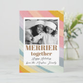 Cartes Pour Fêtes Annuelles Merrier ensemble 1 photo Joyeux Noël Arc en ciel (Debout devant)