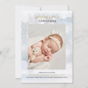 Cartes Pour Fêtes Annuelles Merrier Little Christmas Snowflakes Photo Naissanc