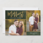 Cartes Pour Fêtes Annuelles Merriest Faux Gold Foil 2 Photo Noël (Devant)