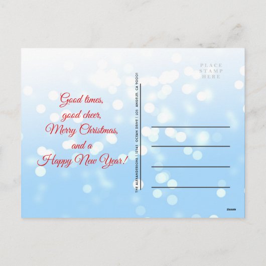 Cartes Pour Fêtes Annuelles Merriest Noël Famille Photo Snowflakes Étoiles (Dos)