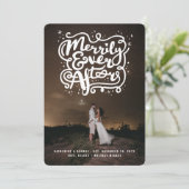 Cartes Pour Fêtes Annuelles Merrily Ever Après Knot & Sparkles Photo Mariage (Debout devant)