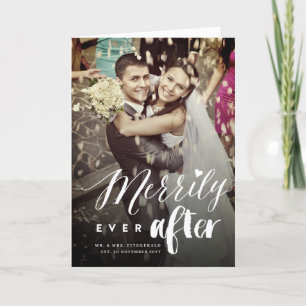 Cartes Pour Fêtes Annuelles Merrily Ever Après Mix Typographie Mariage Photo