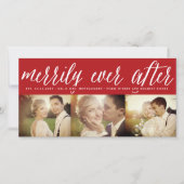 Cartes Pour Fêtes Annuelles Merrily Ever Après Simple Script 3 Mariage Photo (Devant)