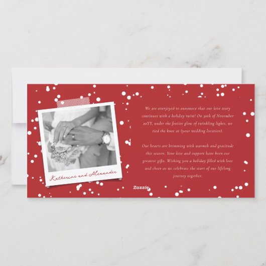 Cartes Pour Fêtes Annuelles Merrily Ever Après Simple Script 3 Mariage Photo (Dos)