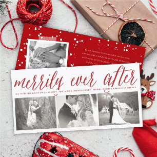Cartes Pour Fêtes Annuelles Merrily Ever Après Simple Script 3 Mariage Photo