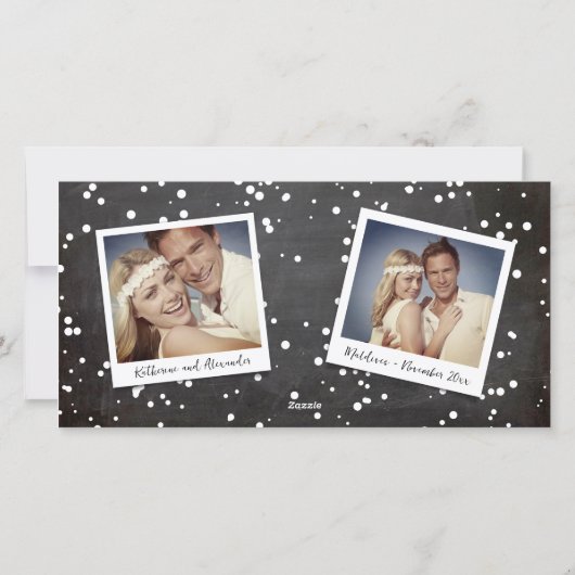 Cartes Pour Fêtes Annuelles Merrily Ever Après Simple Script Photo Mariage (Dos)