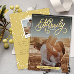 Cartes Pour Fêtes Annuelles Merrily Jamais après or Curly Script Mariage photo<br><div class="desc">Conçu par fat*fa*tin. Facile à customiser avec votre propre texte,  photo ou image. Pour des demandes personnalisées,  veuillez contacter fat*fa*tin directement. Des frais personnalisés s'appliquent. www.zazzle.com/fat_fa_tin www.zazzle.com/color_therapy www.zazzle.com/fatfatin_blue_knot www.zazzle.com/fatfatin_red_knot www.zazzle.com/fatfatin_mini_me www.zazzle.com/fatfatin_box www.zazzle.com/fatfatin_design www.zazzle.com/fatfatin_ink</div>