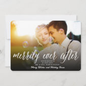 Cartes Pour Fêtes Annuelles Merrily Jamais après Script Mariage photo de Noël (Devant)