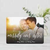 Cartes Pour Fêtes Annuelles Merrily Jamais après Script Mariage photo de Noël (Debout devant)