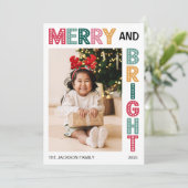Cartes Pour Fêtes Annuelles Merry and Bright Christmas bold photo (Debout devant)