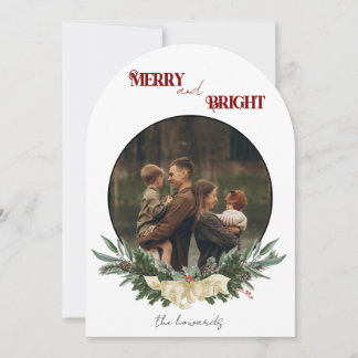 Cartes Pour Fêtes Annuelles Merry and Bright Flat Holiday Card
