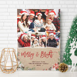Cartes Pour Fêtes Annuelles Merry and Bright Floral 4 Photo Christmas Kraft<br><div class="desc">Sending your greetings of the season with this "Merry and Bright Rustic Floral 4 Photo Christmas Kraft Paper Look Holiday Card". (1) For further customization, please click the "customize further" link and use our design tool to modify this template. (2) If you prefer Thicker papers / Matte Finish, you may...</div>