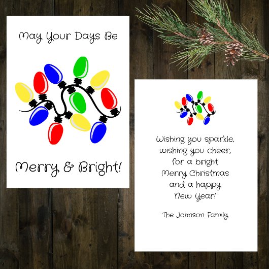 Cartes Pour Fêtes Annuelles Merry and Bright Plat