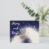 Cartes Pour Fêtes Annuelles Merry and Bright Polar Bear (Debout devant)