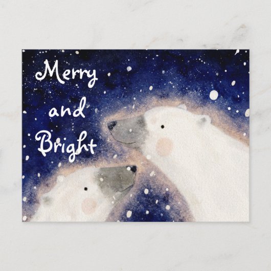 Cartes Pour Fêtes Annuelles Merry and Bright Polar Bear (Devant)