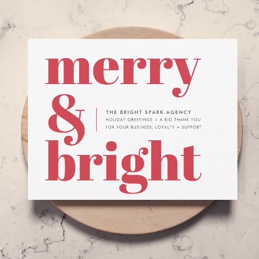Cartes Pour Fêtes Annuelles Merry and Bright Red Corporate