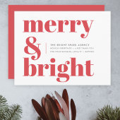 Cartes Pour Fêtes Annuelles Merry and Bright Red Corporate