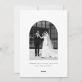 Cartes Pour Fêtes Annuelles Merry And Married Black And White Photo Christmas (Dos)