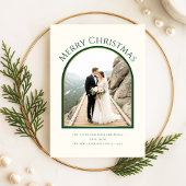 Cartes Pour Fêtes Annuelles Merry And Married Newlywed Arch Photo Christmas