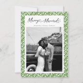 Cartes Pour Fêtes Annuelles Merry and Married Newlywed Script Christmas (Devant)