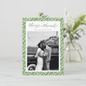 Cartes Pour Fêtes Annuelles Merry and Married Newlywed Script Christmas (Debout devant)