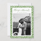 Cartes Pour Fêtes Annuelles Merry and Married Newlywed Script Christmas (Devant)