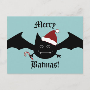 Cartes Pour Fêtes Annuelles Merry Batmas bête chauve-souris gothique Noël