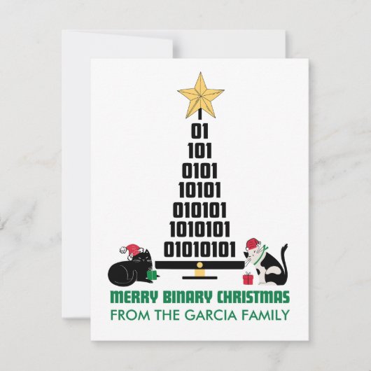 CARTES POUR FÊTES ANNUELLES MERRY BINARY CHRISTMAS (Devant)