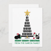 CARTES POUR FÊTES ANNUELLES MERRY BINARY CHRISTMAS (Devant / Derrière)