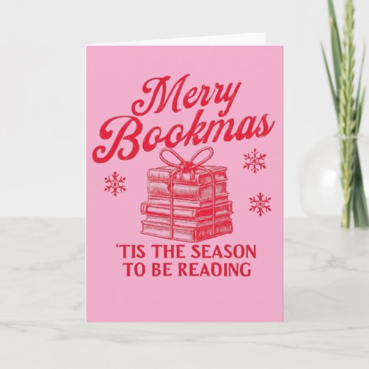 Cartes Pour Fêtes Annuelles Merry Bookmas 'tis the season to be reading  (Devant)