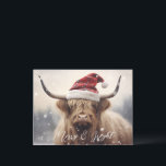 Cartes Pour Fêtes Annuelles Merry & Bright Cow in the Santa Hat Christmas<br><div class="desc">Merry & Bright highland vache dans un Santa plaid festif chapeau faire la carte postale de vacances parfait pour toutes vos familles et amis. Écriture blanche sur le devant. Copie transparente si la vache est à l'envers. N'importe qui aimerait recevoir cette douce carte postale.</div>