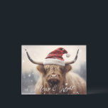 Cartes Pour Fêtes Annuelles Merry & Bright Cow in the Santa Hat Christmas<br><div class="desc">Merry & Bright highland vache dans un Santa plaid festif chapeau faire la carte postale de vacances parfait pour toutes vos familles et amis. Écriture blanche sur le devant. Copie transparente si la vache est à l'envers. N'importe qui aimerait recevoir cette douce carte postale.</div>