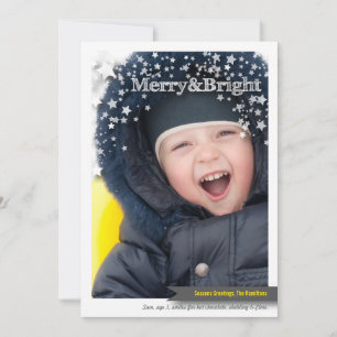 Cartes Pour Fêtes Annuelles Merry & Bright Holiday Photo Card for Christmas