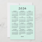 Cartes Pour Fêtes Annuelles Merry & Bright Mint et Pingouin de Noël rose (Dos)